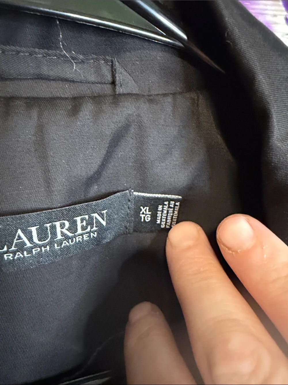 Lauren Ralph Lauren Black Double-Breasted Trench with Belt Size XL NWT